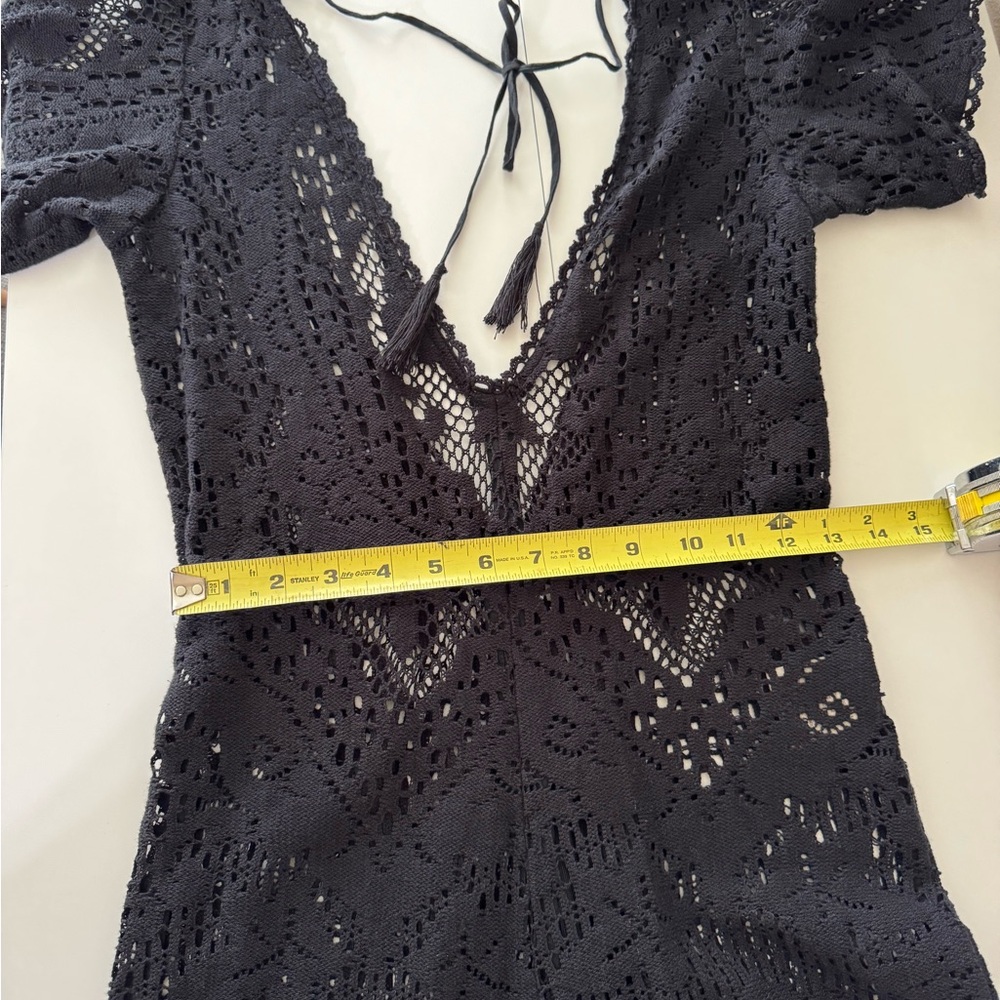 Spell Fleetwood Black Crochet Flare-Leg Jumpsuit - Picture 8 of 14
